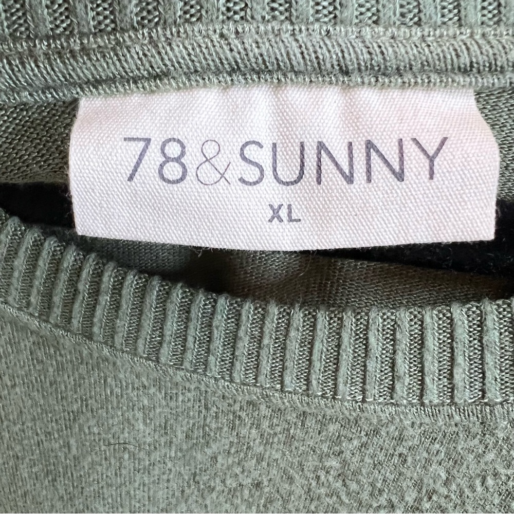 78 & SUNNY Dark Academia Sage Green Dolman Sleeve Spring Sweater, XL - Picture 14 of 14